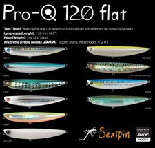 SEASPIN PRO Q 120 FLAT ARTIFICIALE PESCA SPINNING WTD SPIGOLA ESCA POPPER PRO-Q