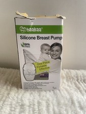 Haakaa Manual Breast Pump for Breastfeeding, Silicone, Clear 4Oz/100Ml
