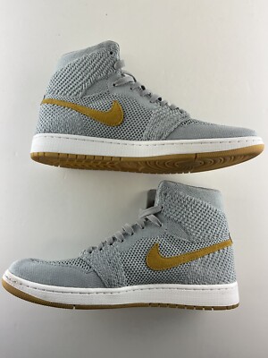 NIKE◆AIR JORDAN 1 RETRO HI FLYKNIT Jordan 1 Retro High Flyknit Wolf Grey Men's - 919704-025 - US