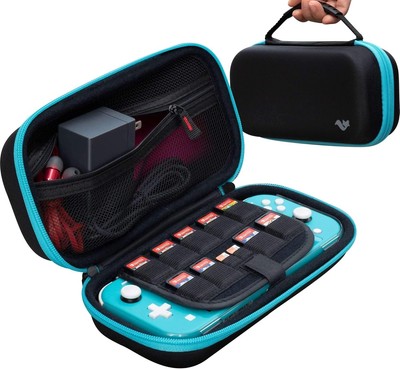 Extra Large Nintendo Switch Lite Carrying Case Fit AC Adapter Charger Most Grips