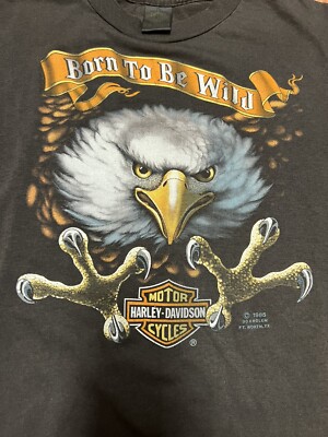 Vintage 3D Emblem Harley Davidson Eagle Shirt, Size L, 80s | eBay