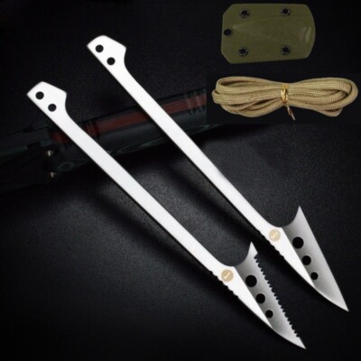 Survival Spear Pole Tip Barb Harpoon Head Fishing Prong Portable