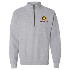Western Michigan Broncos Primary Logo LC (1/4) Quarter Zip - Sport Grey