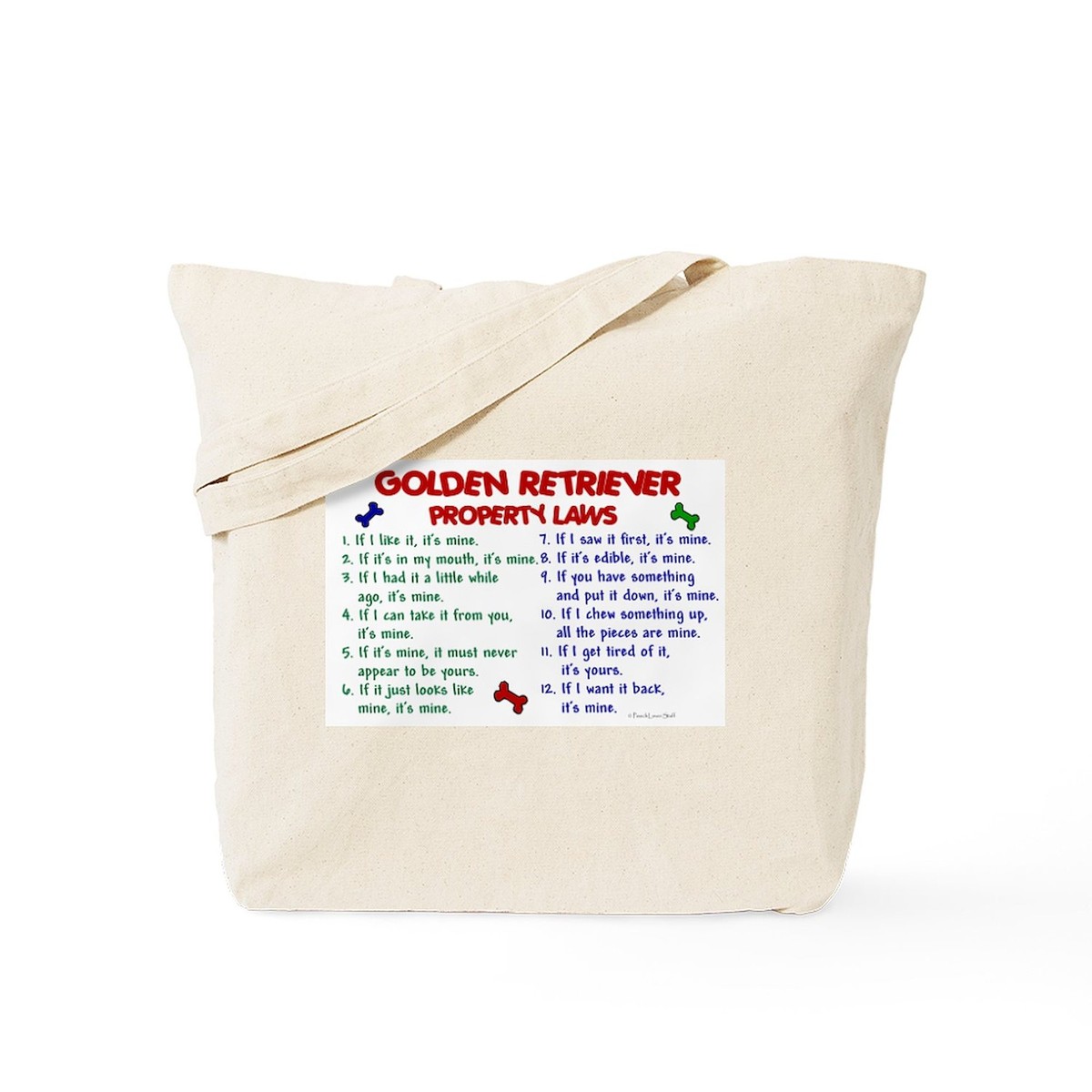 CafePress Golden Retriever Natural Canvas Tote Bag - Reusable Shopping Bag, 2 Sizes Available - View #3