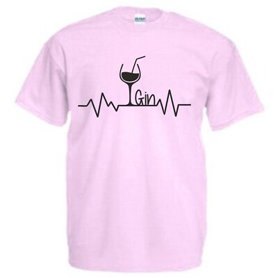 Heartbeat Gin T-Shirt, Lustiges Trink Tshirt, Camping Glamping Gin T Shirt,