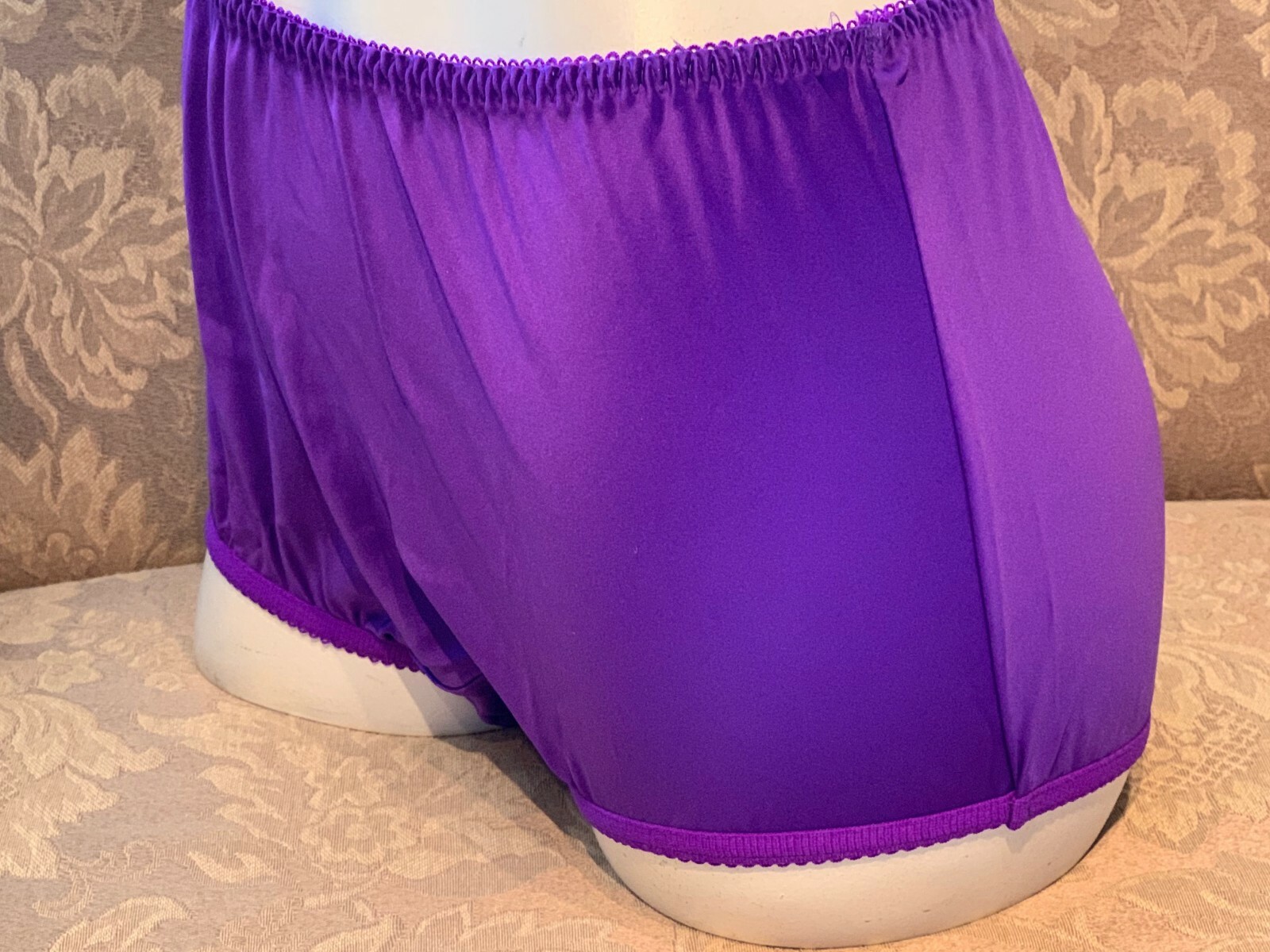 SECRETS IN LACE ROYAL PURPLE SATIN PINUP FULL BRIEF PANTIES SIZE