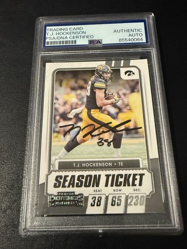 T.J. Hockenson signed autograph 2021 Panini Contend football card PSA slab Iowa