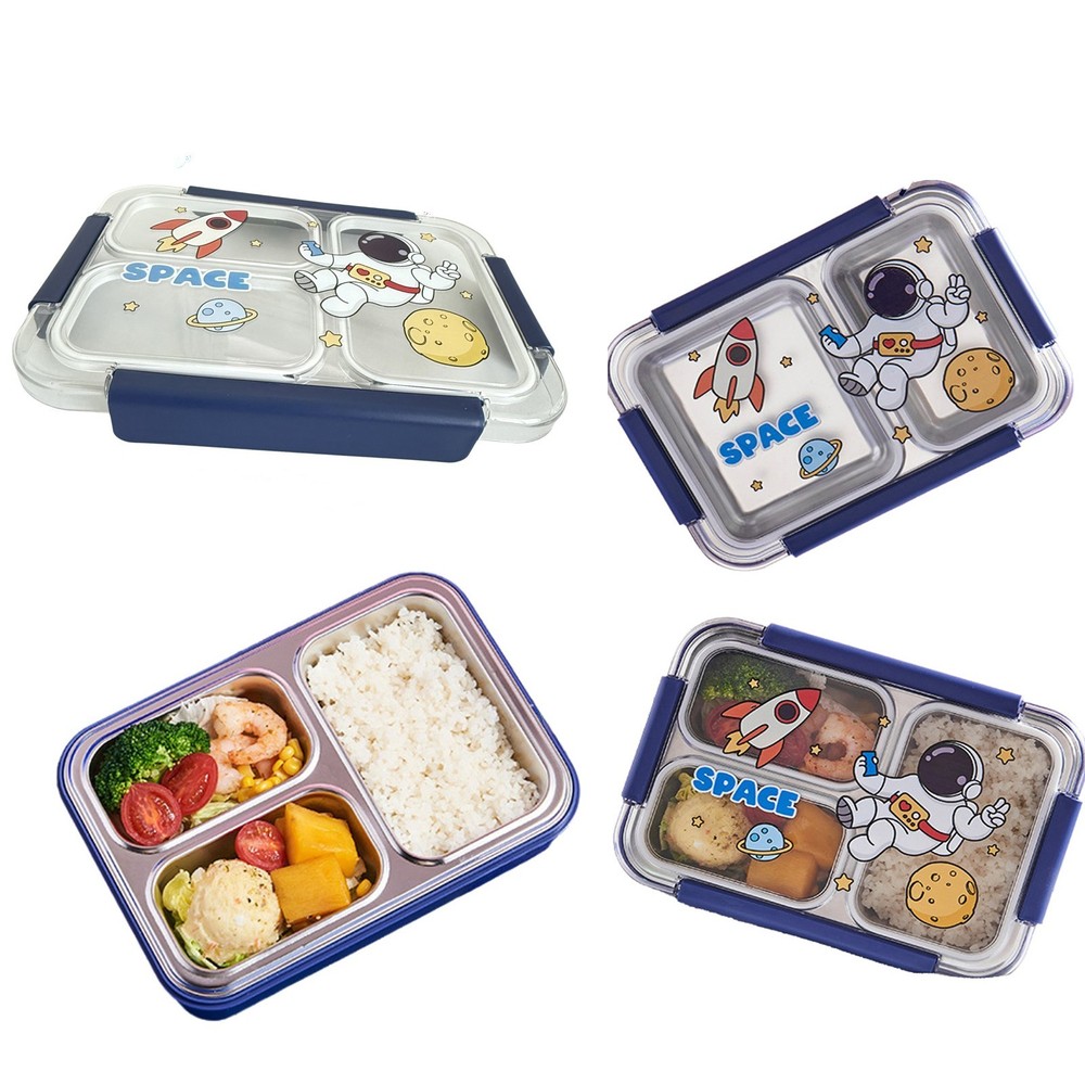Cartoon Lunch Box Bento Box Sealed Stainless Steel Bento Box with Compartments