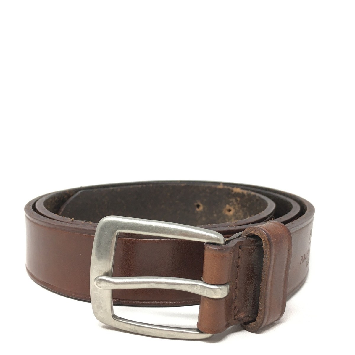 Polo Ralph Lauren Logo Dress Belt Mens Size 38 Brown Italian  display picture 1
