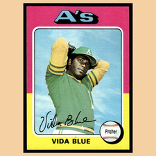 Vida Blue #510 1975 Topps Oakland Athletics Baseball Card MLB NM