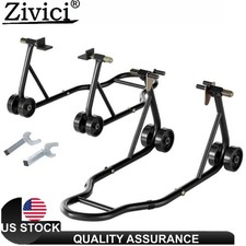Motorcycle Front & Rear Stand Lift 850lbs Spoolift Paddock Swingarm Bike Support