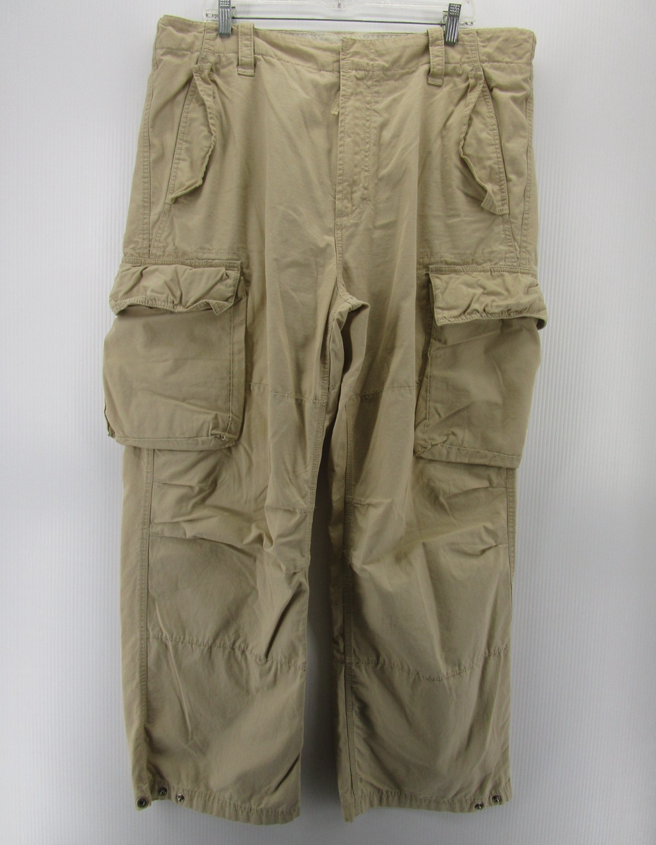 VINTAGE Gap Pants Men 40X30 Beige Khakis Cargo Ripstop Loose