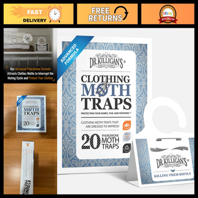Premium Moth Traps with Pheromones - 20 White Traps for Clothing Protection