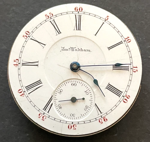 Antique Waltham Model 1890 K Pocket Watch Movement Parts/Repair 6s 16j USA