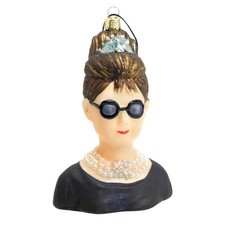 AUDREY HEPBURN ORNAMENT 5" Glass Christmas Tree Iconic Hollywood Holly Golightly