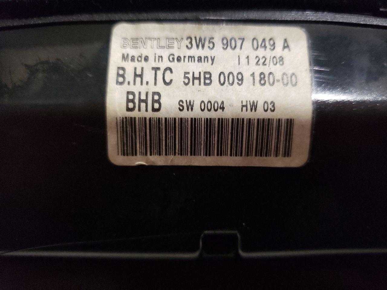 2009 Bentley Flying Spur - Rear Temperature Climate Control  - OEM  3W5907049A