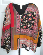 Chico's Patchwork Kimono Jacket Size 3 Women Multicolor