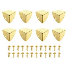 8 Pcs 28mm Furniture Corner Edges Protector with Screws, Light Gold