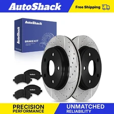 Front Drilled Slotted Brake Rotors Premium Ceramic Pads for Ram 1500 5.7L