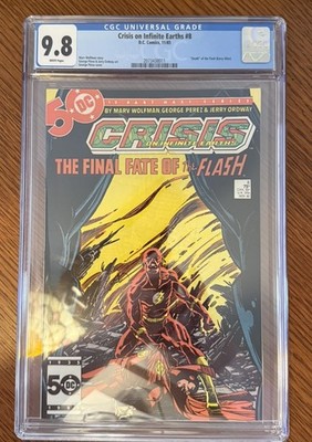 Crisis on Infinite Earths #8 (1985) CGC 9.8  WP  Perez - Wolfman   ''Death Flash''