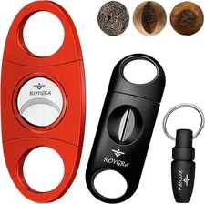 roygra Cigar Cutter Set (3 Pack), Accessories for Men - Stainless Red 