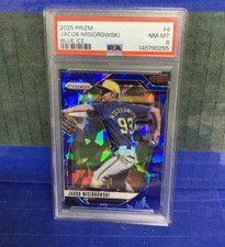 2025 Panini Prizm Jacob Misiorowski Milwaukee Brewers #4 Blue Ice Prizm Rookie