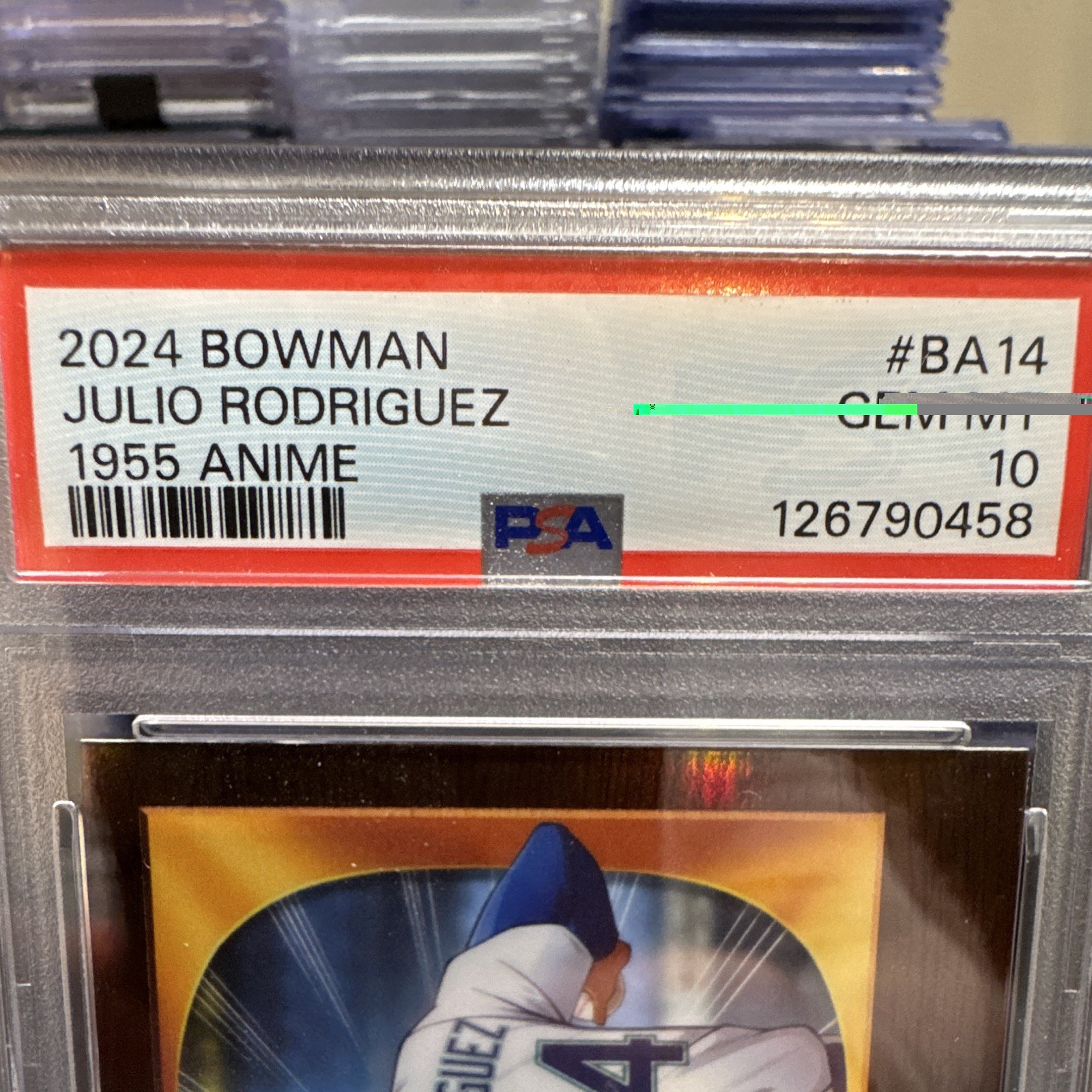 Bowman 2024 '55 Bowman Anime Insert Julio Rodriguez Mariners #BA-14 PSA 10 view 3