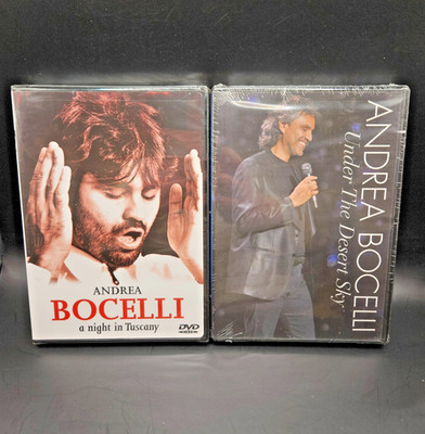 Andrea Boccelli A Night In Tuscany + Under the Desert Sky Concert DVDs lot of 2