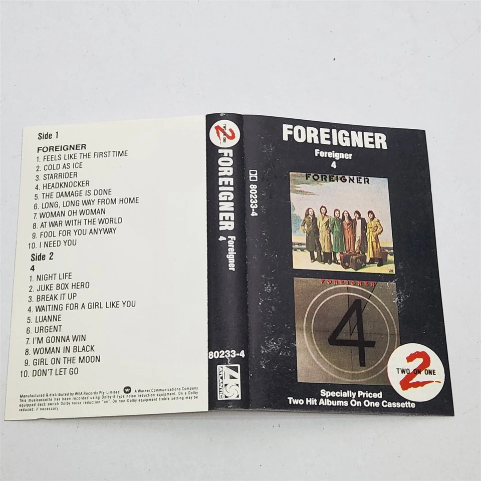 Foreigner Two Hit Albums On One Cassette Tape Atlantic 80233-4 - Image 4 of 4