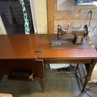 1947 Domestic 153 Rotary Sewing Machine Cabinet Tested Working Vintage USA — photo 2