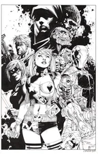 Reproduction S Squad cover by Lee/Williams with trad. inks over blueline art