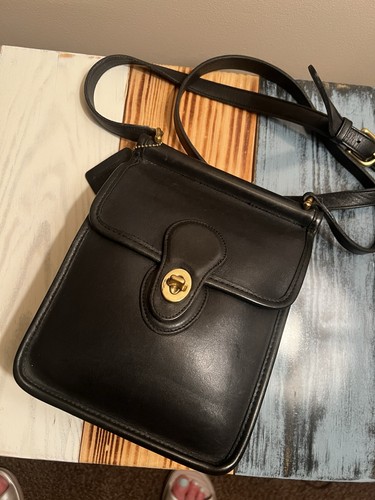 Vintage Coach Murphy Tasche schwarz Leder Umhängetasche
