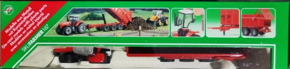 SIKU 1844 Trattore Massey-Ferguson con rimorchio cassonato aperto - scala H0 - Immagine 4 di 4