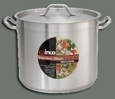 Winco Premium Stainless Steel Stock Pot with Cover, 40 Quart