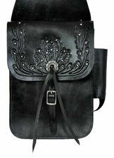 Western Horse Leather Saddle Bag Heavy Duty Traditional Trail Ride  Saddle Bag