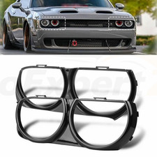 Lh Rh Front Headlight Bezel Lamp Cover Trim Set For 2015-2021 Dodge Challenger