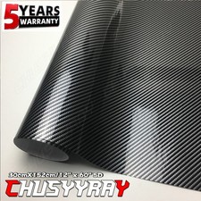 Car Accessories CARBON FIBER Self Adhesive Vinyl Sticker Wrap Hood Roof 5D BLACK