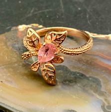 Sterling Silver 925 Ring Rose Gold Plated Pink Morganite Gemstone Sz 8.75