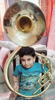 SOUSAPHONE 16''BELL TUBA OF BRASS IN GOLD POLISH+ MOUTHPC + CASE BOX + FREE SHIPP