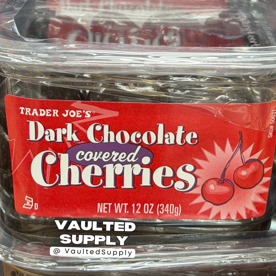 Paquete de 4 cerezas cubiertas de chocolate negro Trader Joe’s de 12 oz cada una Foto 4 de 4