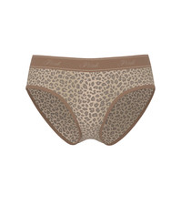 Victoria's Secret Women's Hip Hugger Panties Small Birch Brown Leopard Cotton