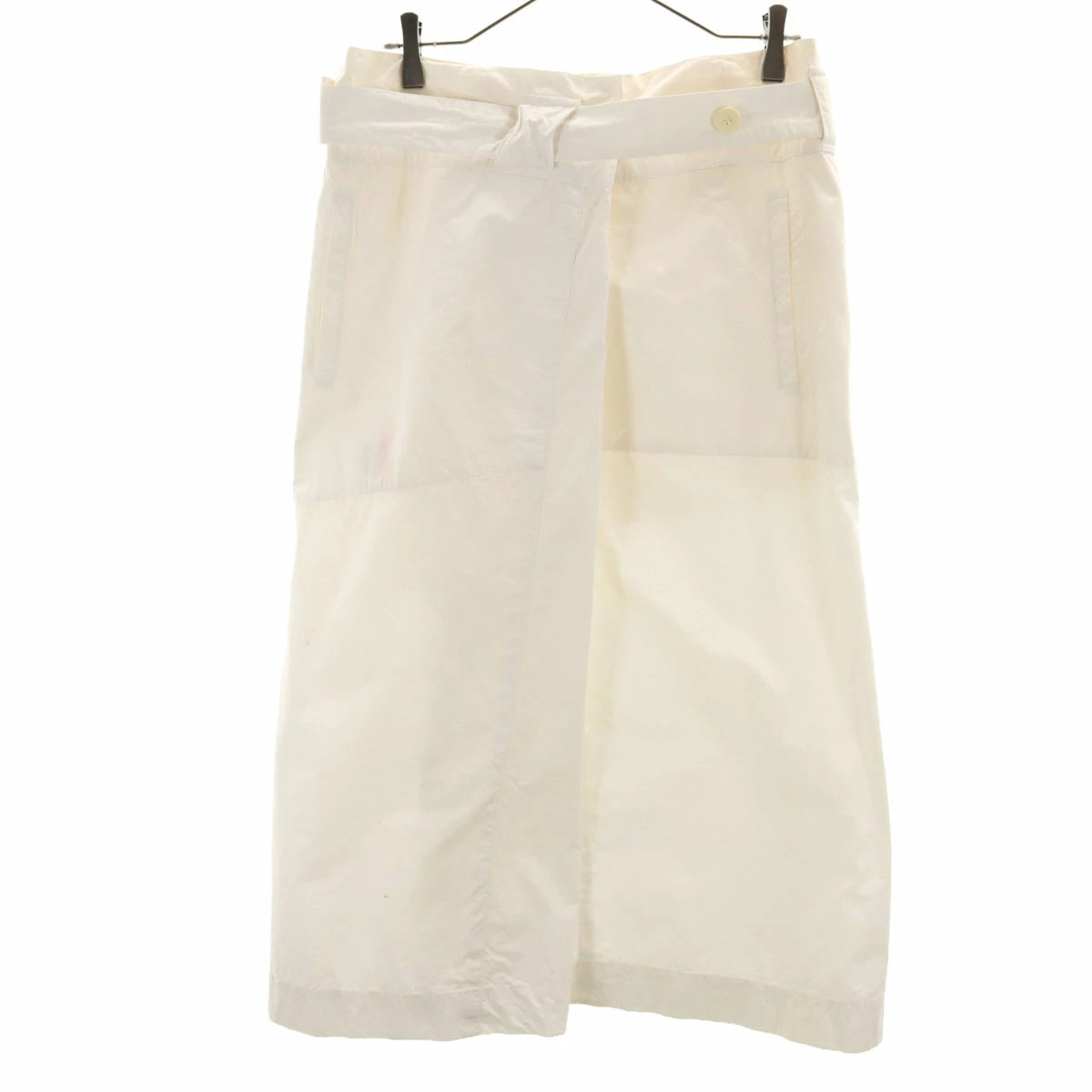 ISSEY MIYAKE Vintage 80s Brush Tag Long Skirt White Ladies M Used