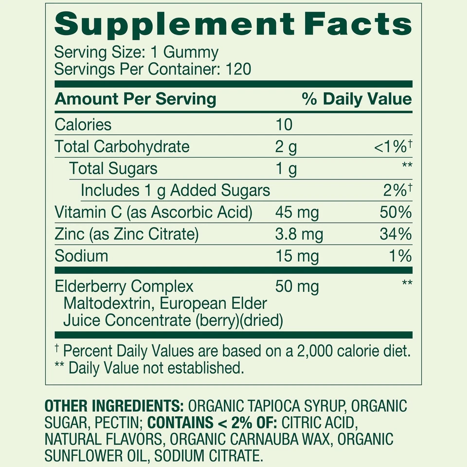 Spring Valley Non GMO Vegetarian Elderberry 50 mg Gummies, Value Size, 120 Count - Image 2 of 4