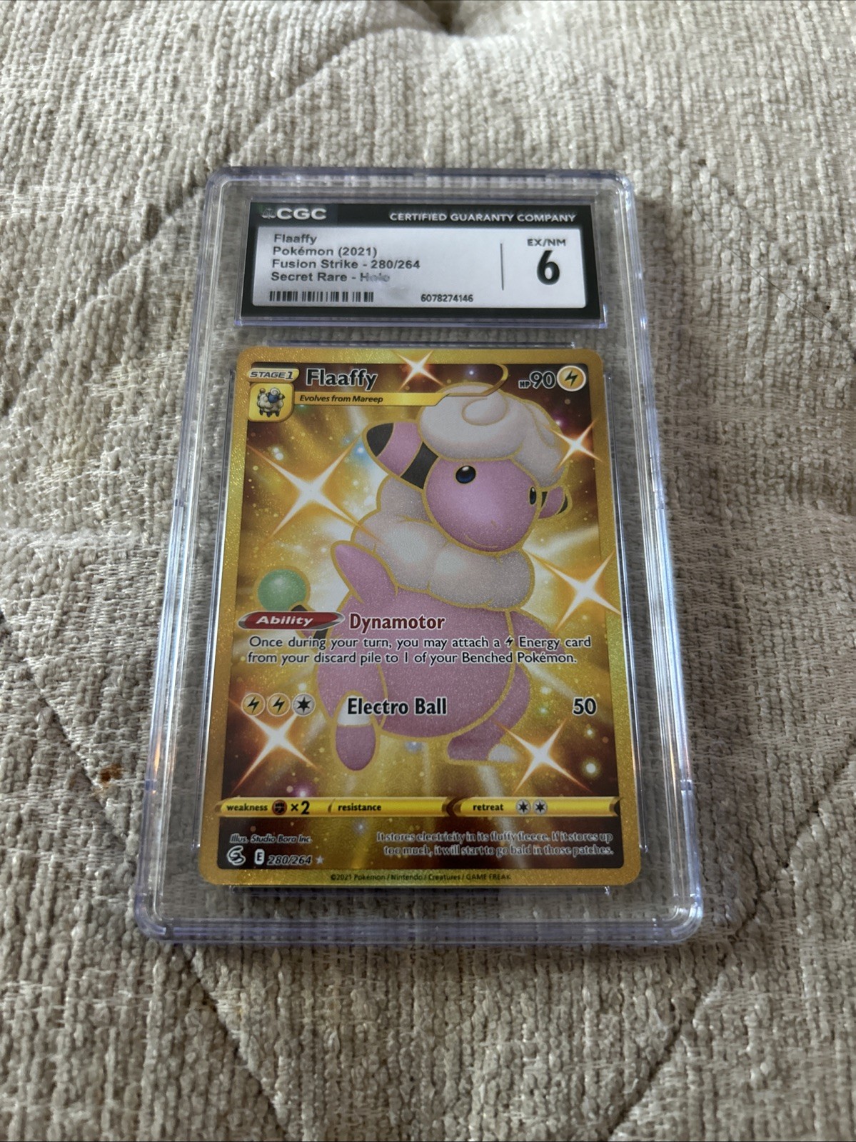 2021 Pokemon Flaaffy Secret Rare Holo CGC 6 Fusion Strike 