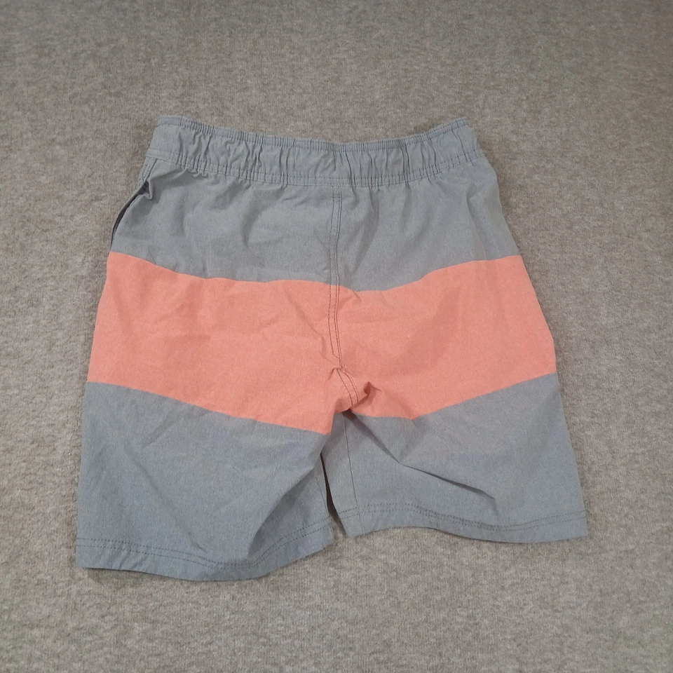 H&M Men's Size Small Gray Red Striped Beach Board Shorts - Image 2 of 4