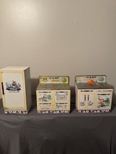 VTG Wolverine Toy Lil Bo Peep 3 Pc Tin Litho Kitchen Set Refrigerator Stove Sink