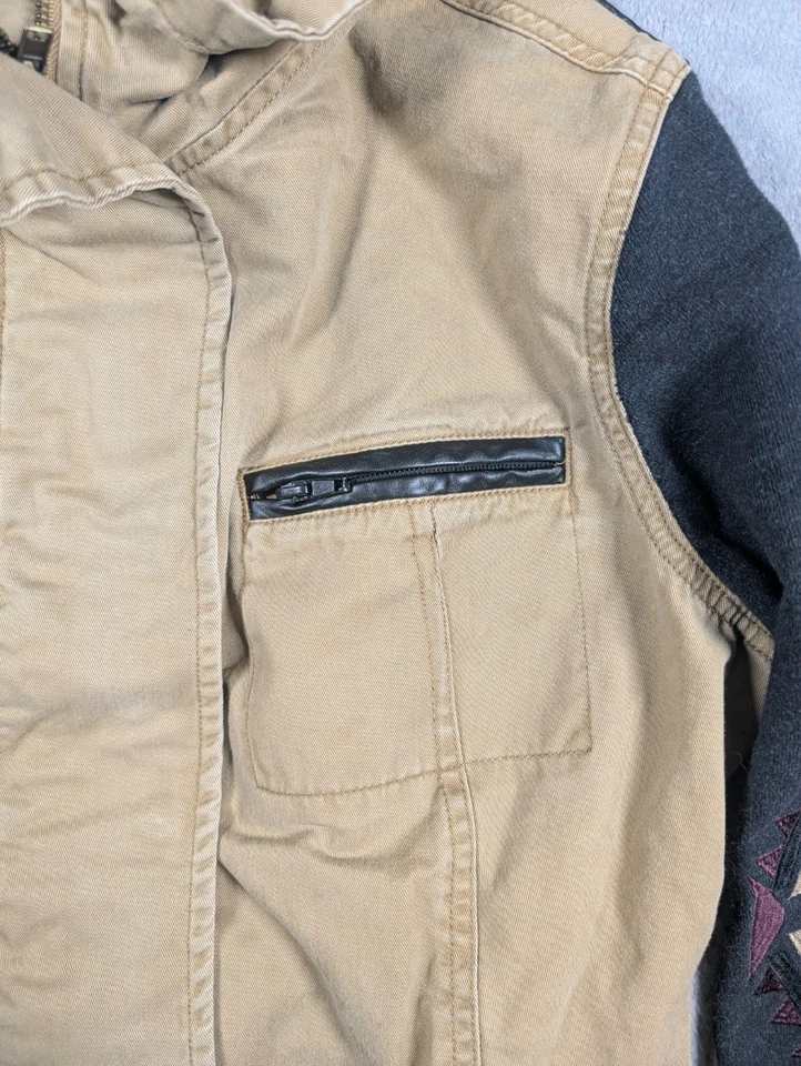 Chaqueta para mujer LA Hearts talla grande utilitaria con capucha mangas tribales ropa de calle Foto 4 de 4