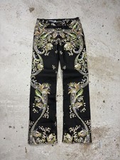 2004 Roberto Cavalli Abstract Floral Print Jeans Denim Pants S