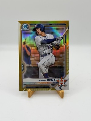 2021 Bowman Chrome Mega Box JEREMY PENA Prospects Gold Refractor /50 Astros