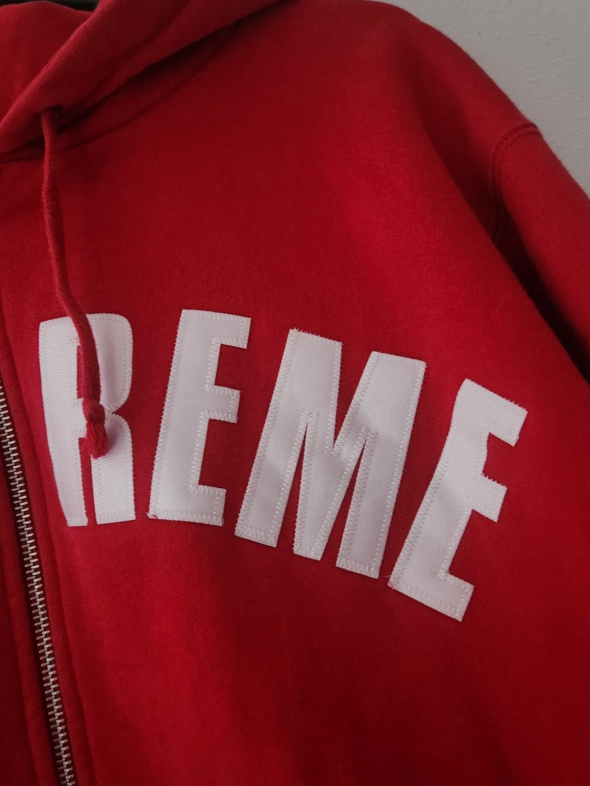 Felpa con cappuccio e zip termica logo FW10 Supreme Arc rossa XL vintage